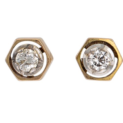 Null A PAIR OF DIAMOND STUD EARRINGS, mounted in 9ct gold. Estimated: weight of &hellip;