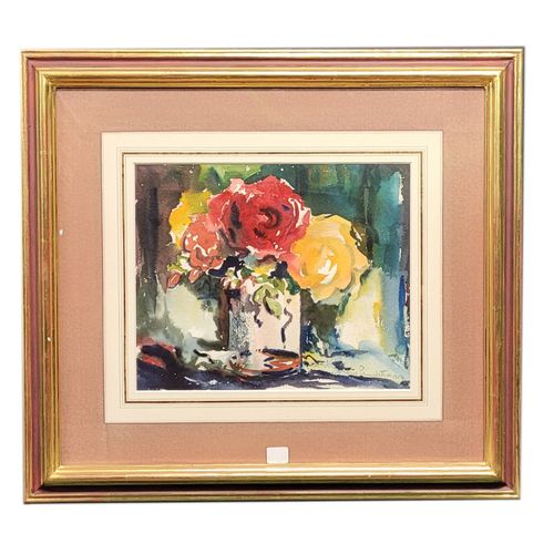 GEORGE PENNEFATHER, IRL 1905 1967 "Roses Study I", Aquarelle, 8 1/4 x 10" Jorgen&hellip;