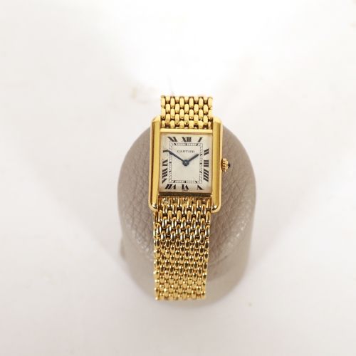 CARTIER WOMEN'S WATCH IN YELLOW GOLD 
Blue hands, dial with Roman numerals 
Weig&hellip;