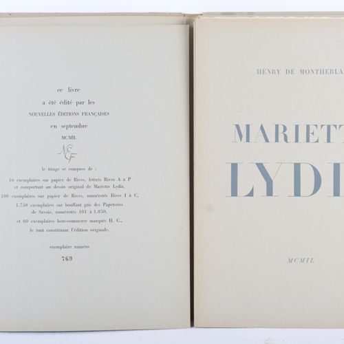 Lydis Montherlant RECUEIL DE GRAVURES par Mariette LYDIS (1887-1970), TEXTES par&hellip;