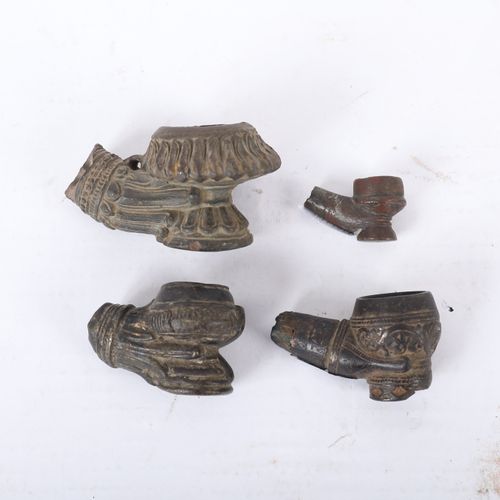 Null SET OF 4 OPIUM PIPES
Three decorated in light relief
Bronze and terra cotta&hellip;