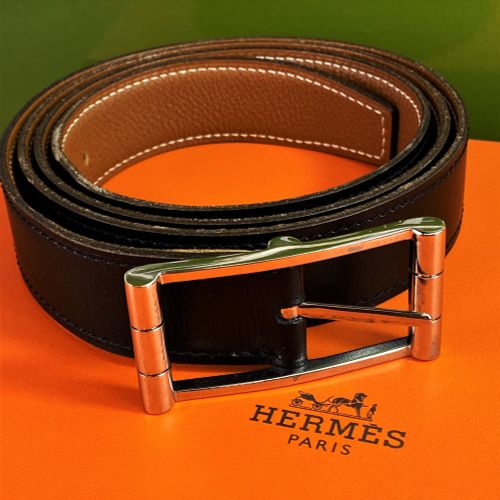 Hermes Paris Gent`s 105 Reversible Black Belt Cintura nera reversibile Hermes Pa&hellip;