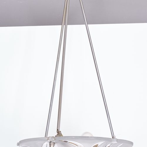 Null Lampe de plafond, Art déco, années 1930, structure à trois tiges sur manche&hellip;