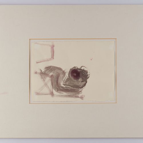 Null Droese, Felix (né à Singen en 1950), 
"Denkende", aquarelle sur papier, sig&hellip;