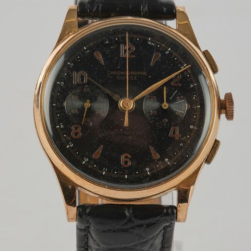 Null Chronographe Suisse, Svizzera, anni '50, cronografo, cassa GG 750, quadrant&hellip;