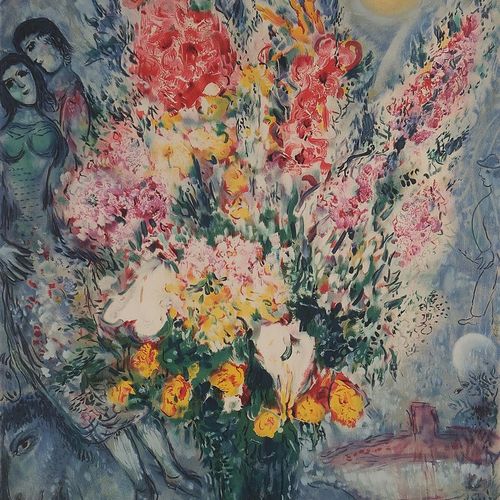 Null 夏加尔，马克（维捷布斯克1887年-1985年圣保罗-德文斯）
"花束"，石版画，石版上有签名和编号177/250，77 x 61厘米（PA），玻璃框&hellip;