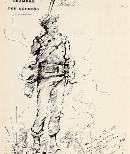 Null HENRI-CHARLES-ETIENNE DUJARDIN BEAUMETZ (1852-1913)
Soldats
Douze dessins à&hellip;