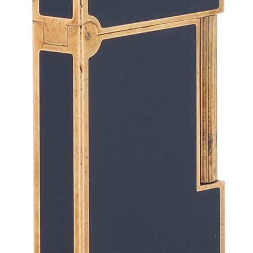 Null S J Dupont gold plated and blue enamel pocket lighter with certificate numb&hellip;