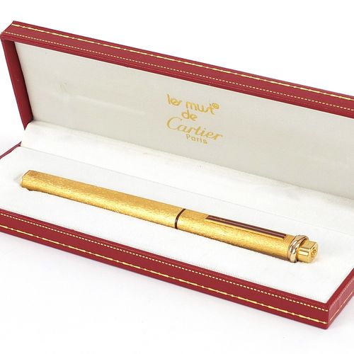Null Must de Cartier gold plated and enamel ballpoint pen with fitted case, guar&hellip;