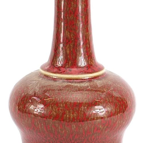 Null Chinese porcelain vase having a sang de boeuf glaze, six figure character m&hellip;
