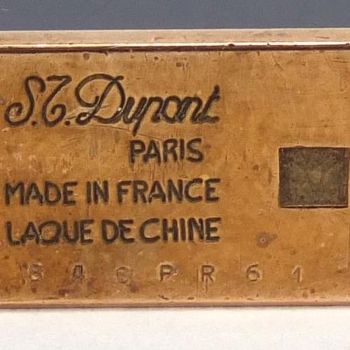 Null Briquet de poche S J Dupont en plaqué or et émail bleu avec certificat numé&hellip;