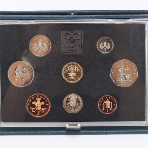 Null Three United Kingdom proof coin collections comprising 1990, 1991 and 1992 &hellip;