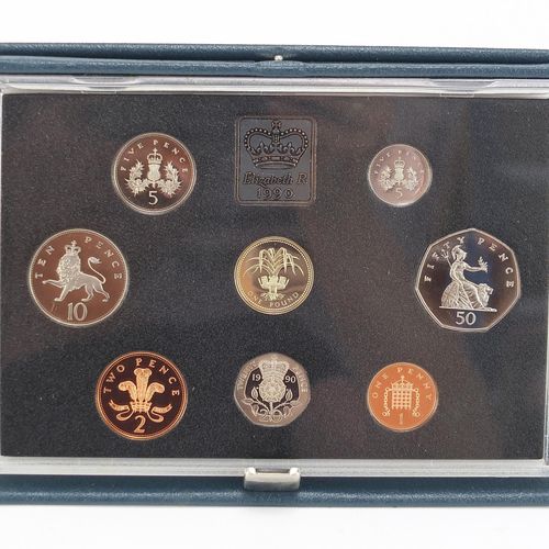 Null Three United Kingdom proof coin collections comprising 1990, 1991 and 1992 &hellip;