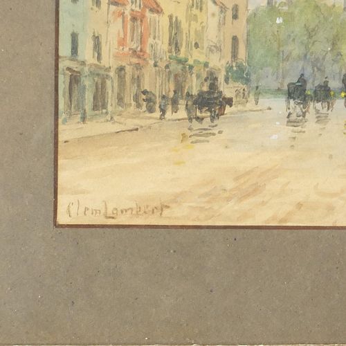 Null Clement Lambert - Straßenszene mit Figuren vor einer Kathedrale, spätes 19.&hellip;