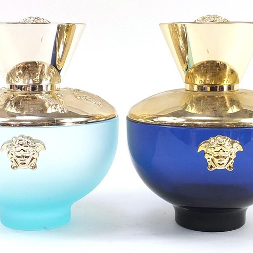 Null Two Versace shop display perfume bottles comprising Dylan Turquoise and Dyl&hellip;