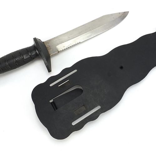 Null Pic diver's knife with sheath and steel blade numbered 12515 - For live bid&hellip;