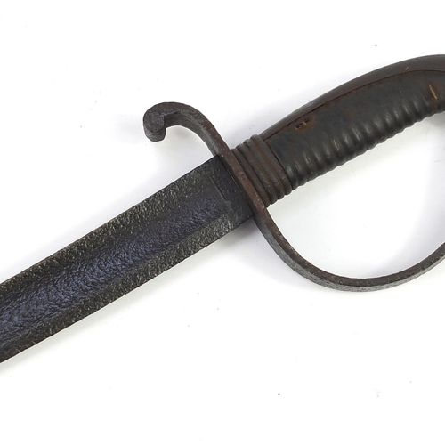 Null Georgian military interest sabre with leather handle and steel blade, 89cm &hellip;