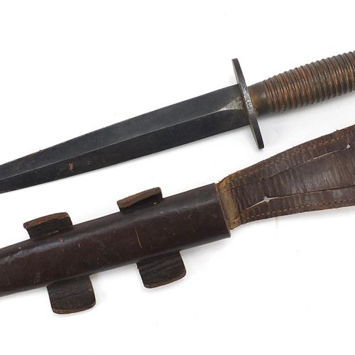 Null Britisches Militär Fairburn Sykes Stil Kampfmesser mit Lederscheide und Sta&hellip;