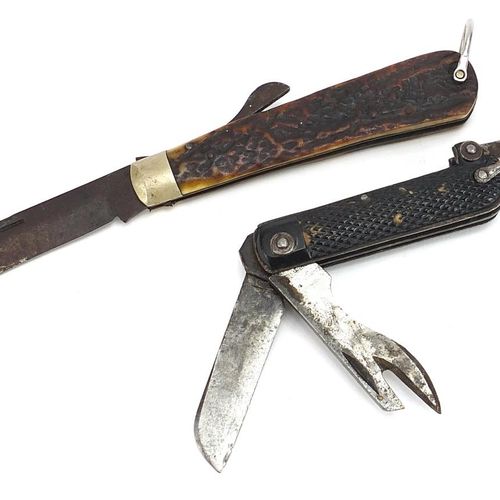Null Two folding knives/multi tools including a hunting example with stag horn h&hellip;