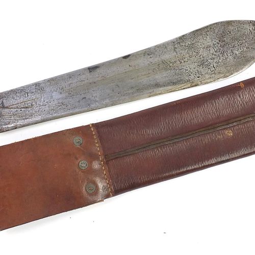 Null British military World War II machete with leather sheath and steel blade i&hellip;