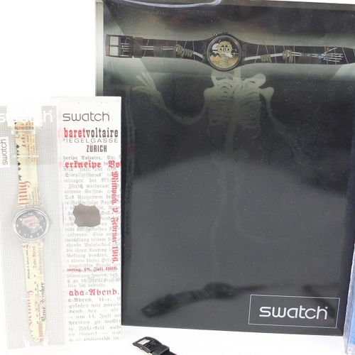 Null Swatch, four Swatch Collector's Club wristwatches and a pair of Swatch watc&hellip;