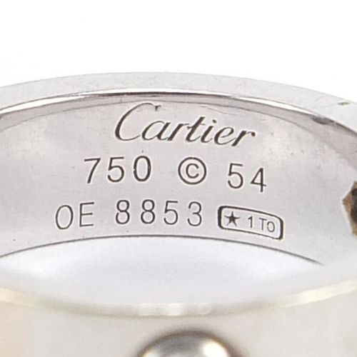 Bague trois pierres en or 18ct avec diamants Cartier, numérotée OE8853, taille N&hellip;