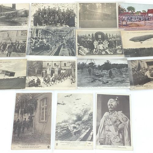 Null Fünfzehn deutsche Militärpostkarten, einige mit Schwarz-Weiß-Fotografie, da&hellip;