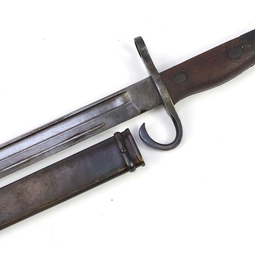 Null Military interest bayonet with scabbard, impressed mark to the steel blade,&hellip;