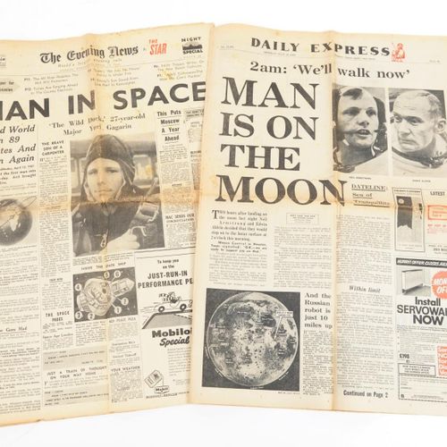 Null 1961年4月12日星期三《晚间新闻》夜间特别节目《人在太空》尤里-加加林和一份《每日快报》1969年7月21日星期一《人在月球》现场竞标请访问www&hellip;