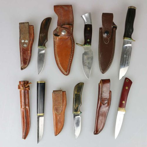 Null Lot de 6 couteaux western/chasse, fabricants entre autres Smith & Wesson, W&hellip;