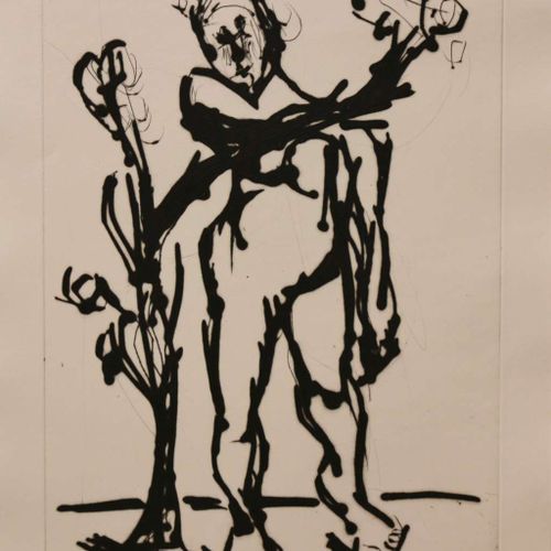 Null Markus LÜPERTZ (1941), ''DAPHNE'' (2009), drypoint, signed lower right, han&hellip;