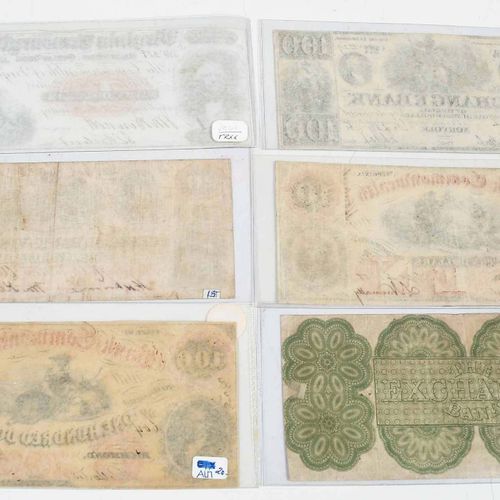 19 Virginia Obsolete Bank Notes Milieu du XIXe siècle, billets de diverses coupu&hellip;