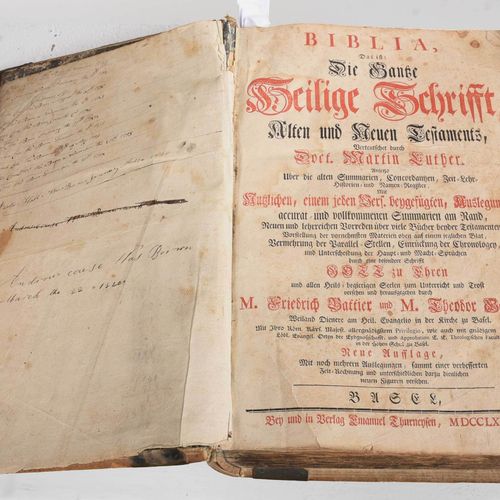 Four Vellum Bound Martin Luther Bibles 包括。[Biblia, Das ist Die gantze Heilige Sc&hellip;