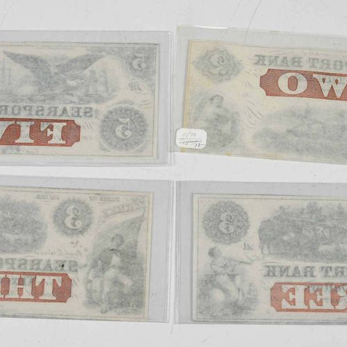 13 Maine Obsolete Bank Notes milieu du 19e siècle, billets de diverses dénominat&hellip;