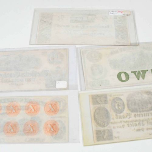 17 Pennsylvania Obsolete Bank Notes metà del XIX secolo, banconote di vario tagl&hellip;