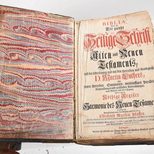 Five Leatherbound Martin Luther Bibles einschließlich:[Biblia, Das ist Die gantz&hellip;