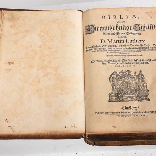 Four Vellum Bound Martin Luther Bibles compreso: [Biblia, Das ist Die gantze Hei&hellip;
