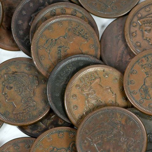 Group of 73 Large Cents earliest observed date 1820, latest 1856 Provenance: The&hellip;