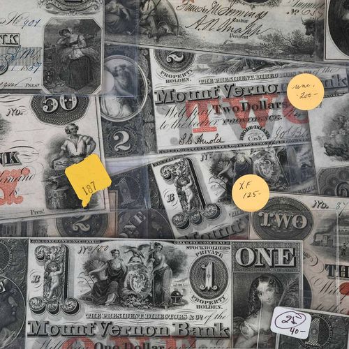 26 Rhode Island Obsolete Bank Notes Mitte des 19. Jahrhunderts, Banknoten versch&hellip;