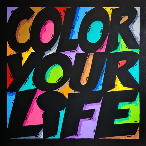 Jean Jam 
Titre : 
Color your life (shadow version)
Dimension : 100 x 100 cm

Te&hellip;