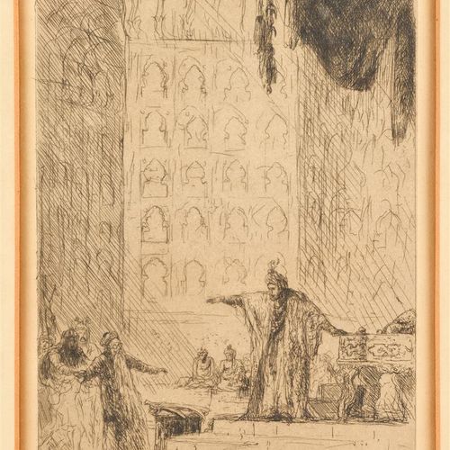 Null 马吕斯-鲍尔(1867-1932)
惩罚》，蚀刻画，有图案和编号的75号。
高x宽：16.5 x 11.5厘米。