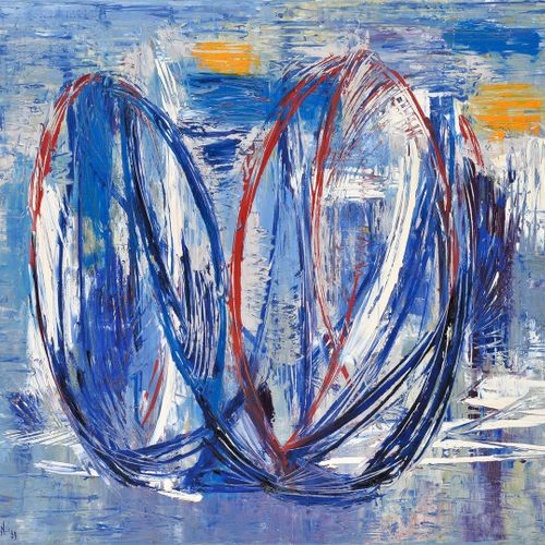Null Gillis van Oosten (1916-2005), 'Glaswerk', huile sur toile, signée et datée&hellip;