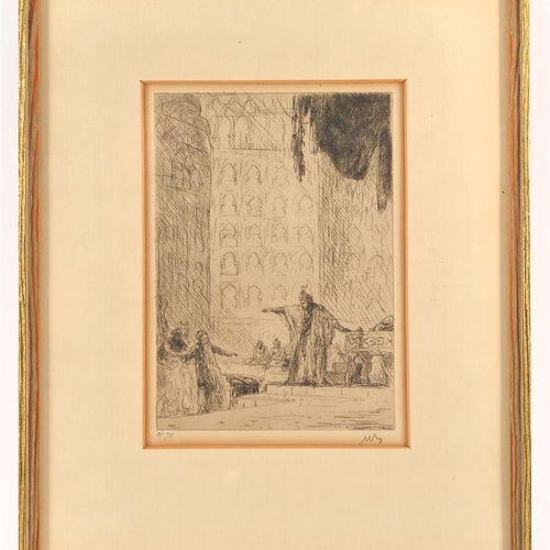 Null 马吕斯-鲍尔(1867-1932)
惩罚》，蚀刻画，有图案和编号的75号。
高x宽：16.5 x 11.5厘米。
