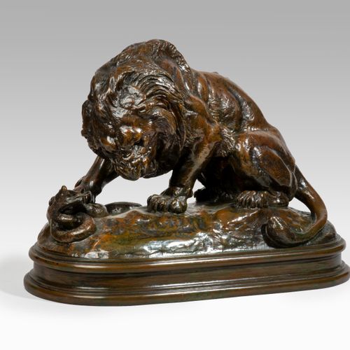 Antoine-Louis Barye BARYE (1795-1875 Français)

Lion au serpent n°1
Bronze à pat&hellip;