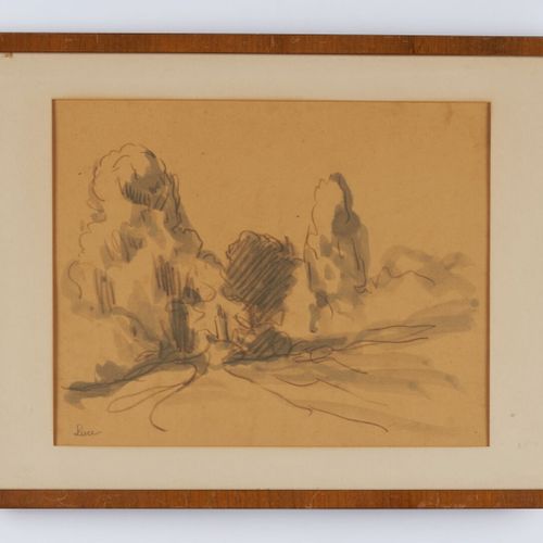 LUCE Maximilien (1858 1941) 
"Paysage" dessin signé en bas à gauche 20,5x26