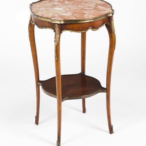 Null A Louis XV style gueridon
In cherry wood

Yellow metal mounts

Marble top

&hellip;