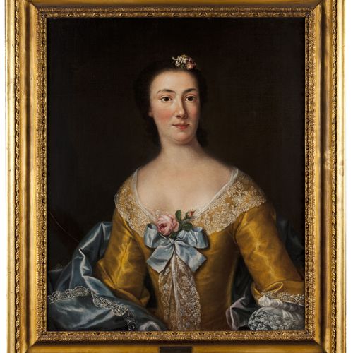 Null 法国学校，18世纪
一位女士的画像

布面油画

75x62cm