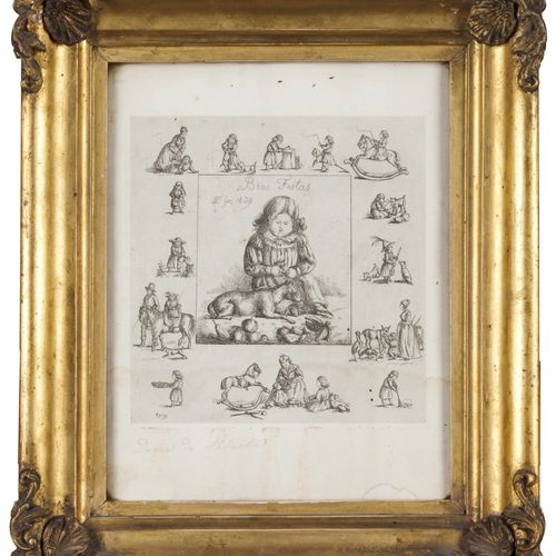 Rei D. Fernando II (1816-1885) Une carte de Noël
Lithographie sur papier

Signée&hellip;