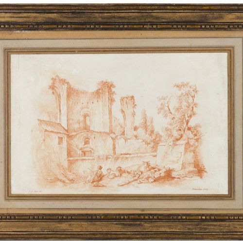 Null 有废墟和牲畜的风景
Sanguine纸上印刷品

根据Jean-Baptiste Huet (1745-1811)的作品，由Gilles Demart&hellip;