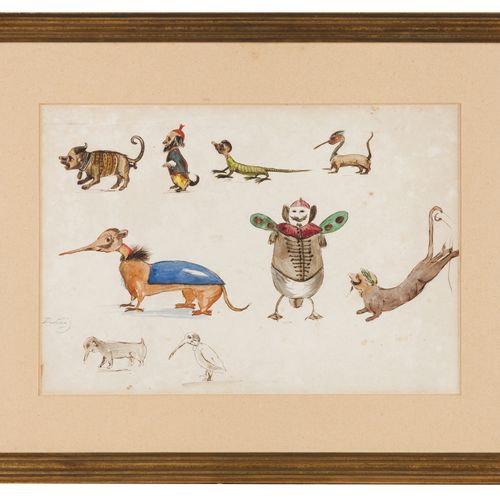Rei D. Luís I (1838-1889) A group of caricatures
Gouache drawing on paper

Signe&hellip;